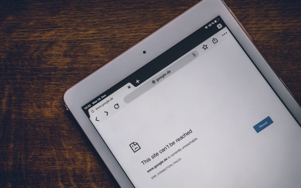 white iPad turned on